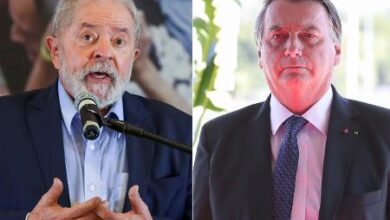 Foto de Bolsonaro ultrapassa Lula em pesquisa divulgada nesta quarta-feira(23)