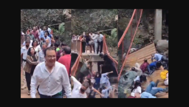 Foto de Vídeo: Ponte desaba no México durante inauguração e leva prefeito para dentro do córrego
