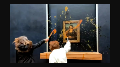 Foto de Em nome do clima, delinquentes vandalizam “Mona Lisa” obra-prima de Leonardo da Vinci exposta no Museu do Louvre, em Paris